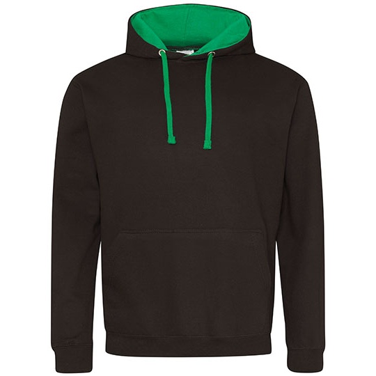 Bluza Klasyczna Bawelniana Czesana JH003 - Jet Black & Kelly Green