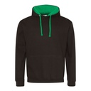 Bluza Klasyczna Bawełniana Czesana JH003 - Jet Black & Kelly Green