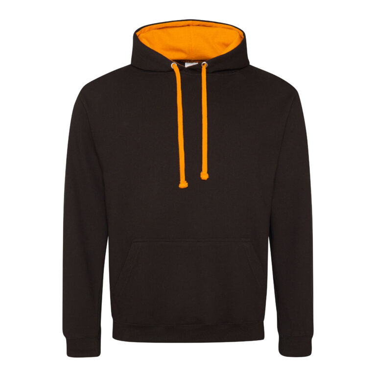 Bluza Klasyczna Bawełniana Czesana JH003 - Jet Black & Orange Crush