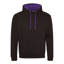 Bluza Klasyczna Bawełniana Czesana JH003 - Jet Black & Purple