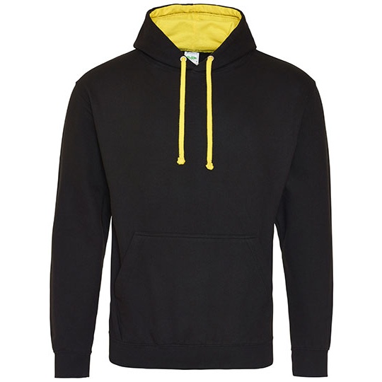 Bluza Klasyczna Bawelniana Czesana JH003 - Jet Black & Sun Yellow
