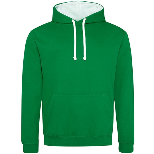 Bluza Klasyczna Bawelniana Czesana JH003 - Kelly Green & Arctic White