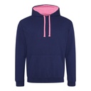 Bluza Klasyczna Bawełniana Czesana JH003 - Oxford Navy & Candyfloss Pink