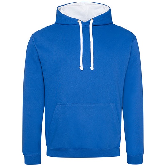 Bluza Klasyczna Bawelniana Czesana JH003 - Royal Blue & Arctic White
