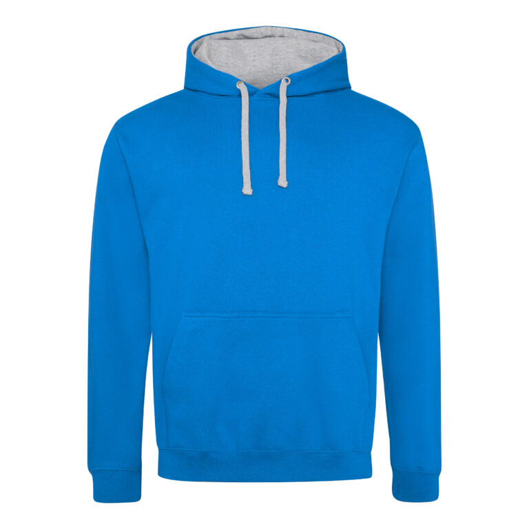 Bluza Klasyczna Bawełniana Czesana JH003 - Sapphire Blue & Heather Grey