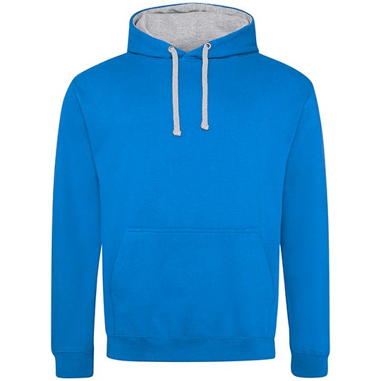 Bluza Klasyczna Bawelniana Czesana JH003 - Sapphire Blue & Heather Grey