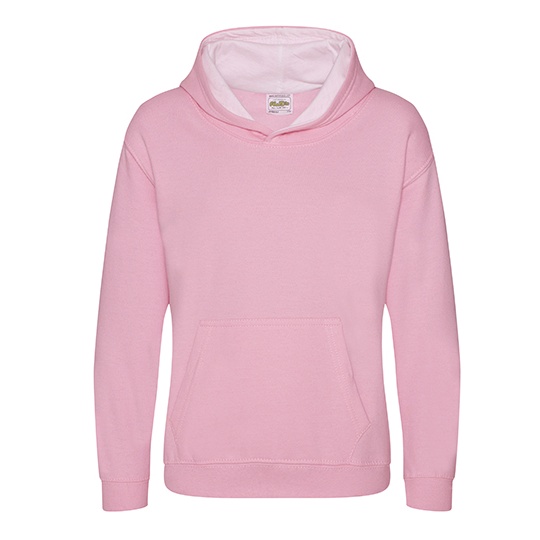 Bluza dziecięca z kapturem JH003K - Baby Pink & Arctic White