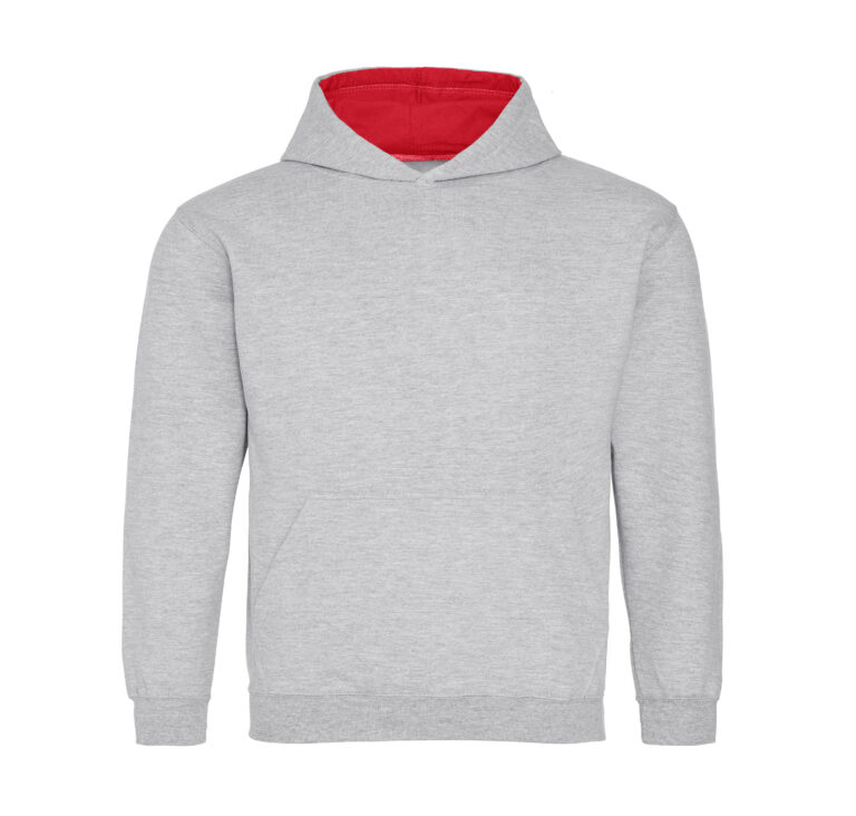 Bluza Dziecięca Klasyczna Czesana JH003K - Heather Grey & Fire Red