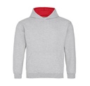 Bluza Dziecięca Klasyczna Czesana JH003K - Heather Grey & Fire Red