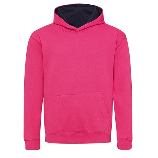 Bluza dziecięca z kapturem JH003K - Hot Pink & French Navy