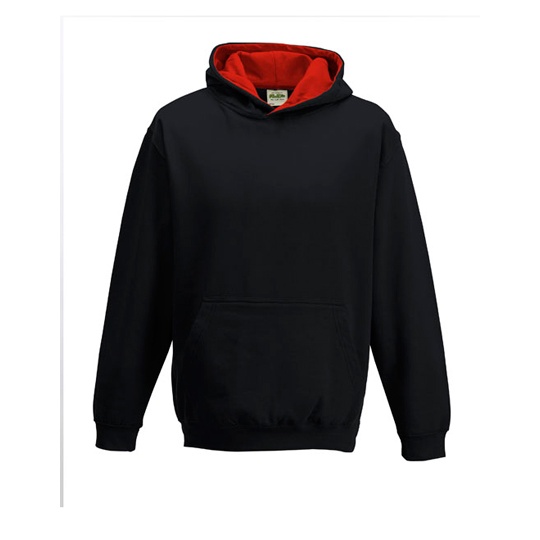 Bluza Dziecieca Klasyczna Czesana JH003K - Jet Black & Fire Red