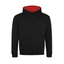 Bluza Dziecięca Klasyczna Czesana JH003K - Jet Black & Fire Red