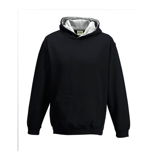 Bluza Dziecieca Klasyczna Czesana JH003K - Jet Black & Heather Grey