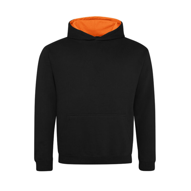 Bluza Dziecięca Klasyczna Czesana JH003K - Jet Black & Orange Crush