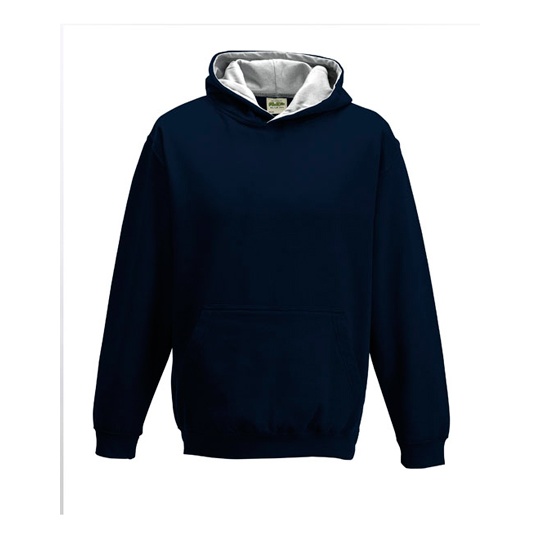 Bluza dziecięca z kapturem JH003K - New French Navy & Heather Grey