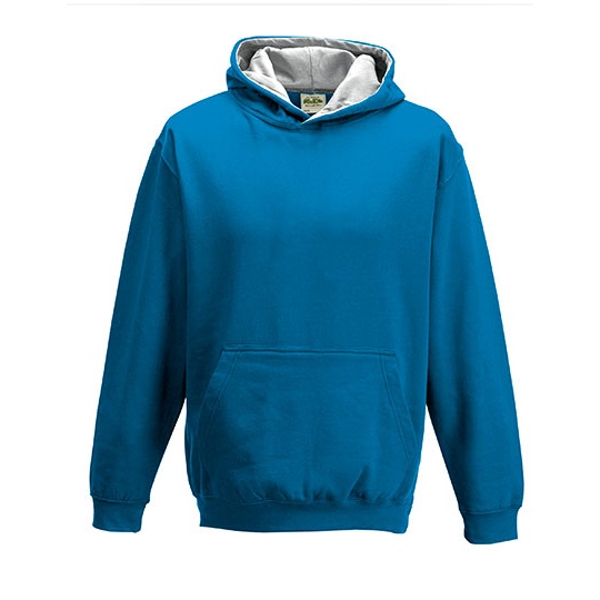Bluza Dziecieca Klasyczna Czesana JH003K - Sapphire Blue & Heather Grey