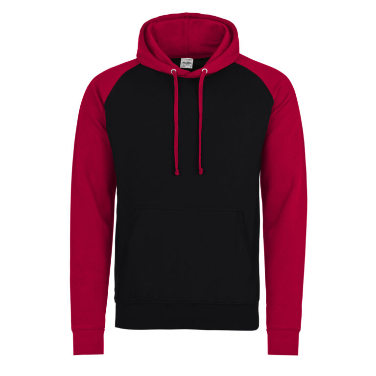 Bluza Klasyczna Bawełniana Czesana JH009 - Jet Black & Fire Red