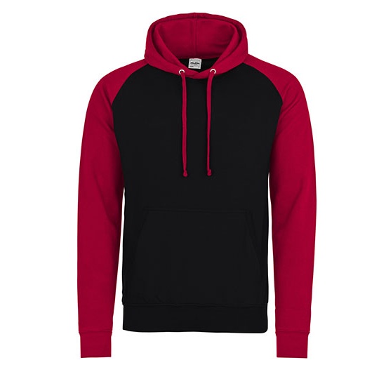 Bluza Klasyczna Bawelniana Czesana JH009 - Jet Black & Fire Red