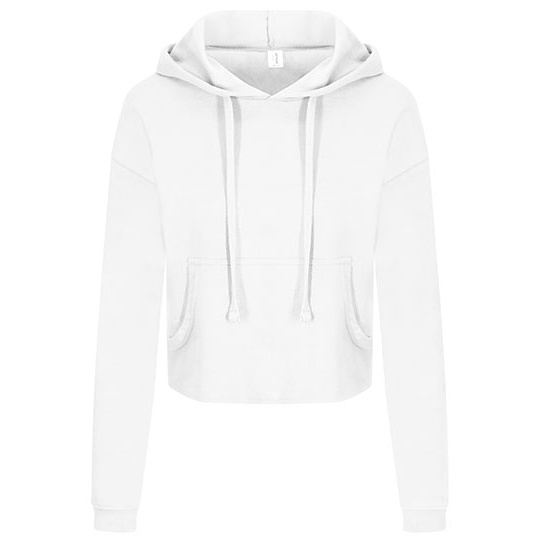 Bluza Damska Krotka Bawelniana z Kapturem JH016 - Arctic White