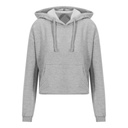 Bluza Damska Krotka Bawełniana z Kapturem JH016 - Heather Grey