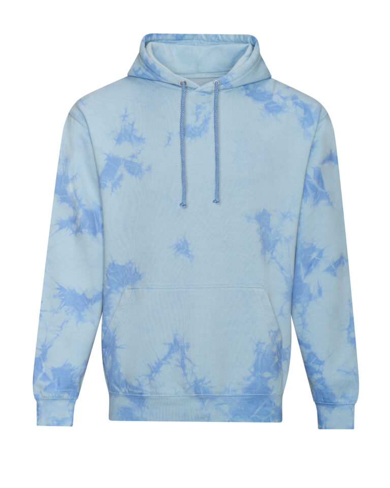 Bluza z Kapturem Tie-Dye Bawelniana Czesana JH022 - Blue Cloud