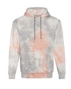 Bluza z Kapturem Tie-Dye Bawełniana Czesana JH022 - Grey Pink Marble
