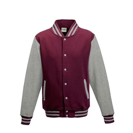 Bluza Baseballowa Klasyczna Bawełniana JH043 - Burgundy & Heather Grey