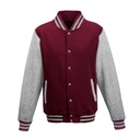 Bluza Baseballowa Klasyczna Bawełniana JH043 - Burgundy & Heather Grey