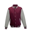 Bluza Baseballowa Klasyczna Bawelniana JH043 - Burgundy & Heather Grey