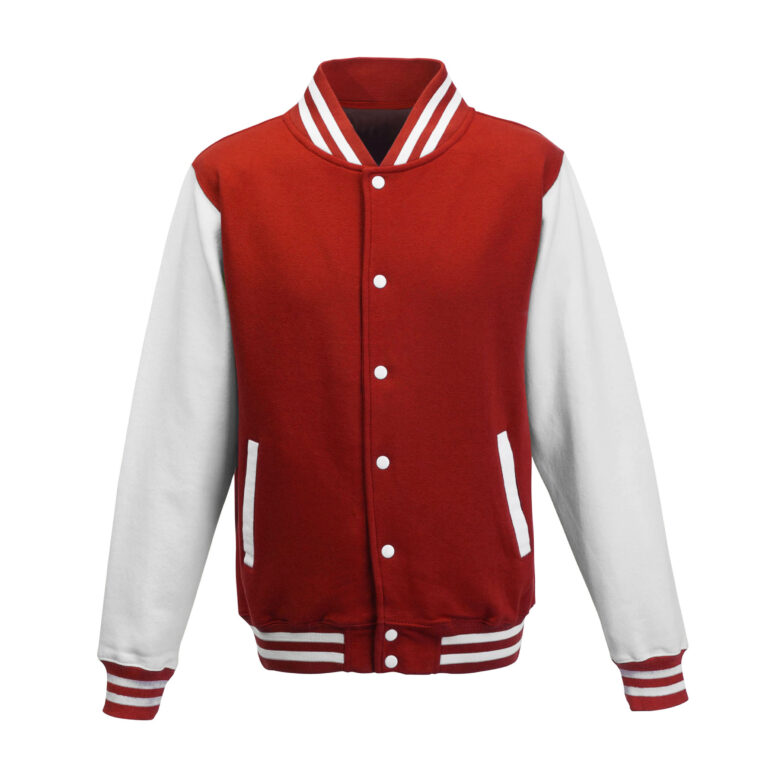 Bluza Baseballowa Klasyczna Bawełniana JH043 - Fire Red & White
