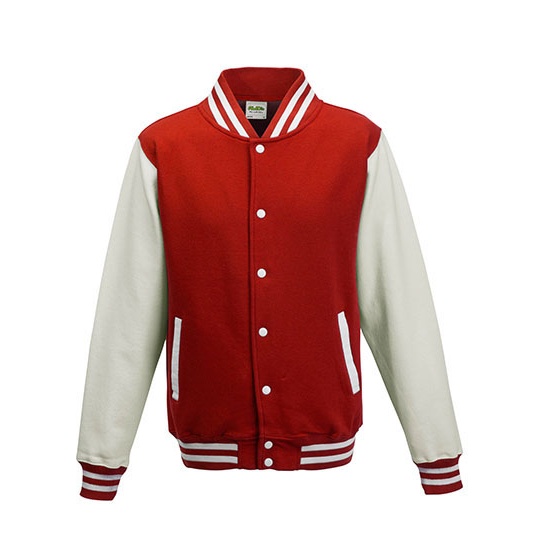 Bluza Baseballowa Klasyczna Bawełniana JH043 - Fire Red & White