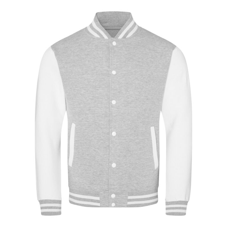 Bluza Baseballowa Klasyczna Bawełniana JH043 - Heather Grey & White
