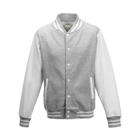 Bluza Baseballowa Klasyczna Bawelniana JH043 - Heather Grey & White