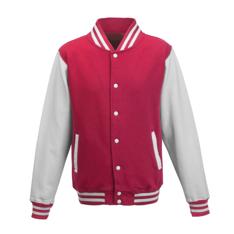 Bluza Baseballowa Klasyczna Bawełniana JH043 - Hot Pink & White