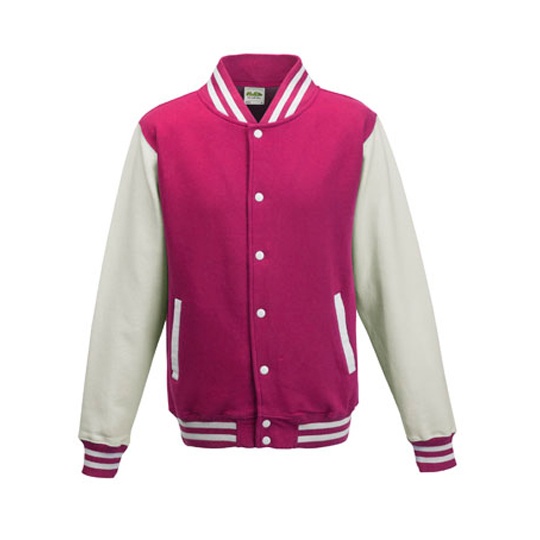 Bluza Baseballowa Klasyczna Bawelniana JH043 - Hot Pink & White