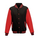 Bluza Baseballowa Klasyczna Bawełniana JH043 - Jet Black & Fire Red