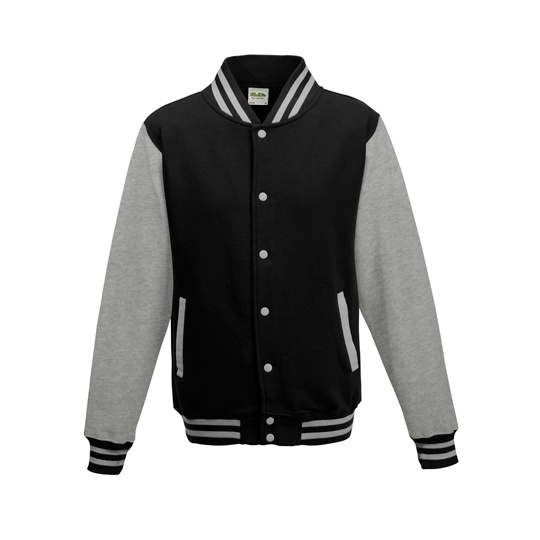 Bluza Baseballowa Klasyczna Bawelniana JH043 - Jet Black & Heather Grey