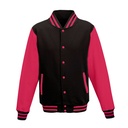 Bluza Baseballowa Klasyczna Bawełniana JH043 - Jet Black & Hot Pink