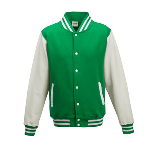 Bluza Baseballowa Klasyczna Bawelniana JH043 - Kelly Green & White