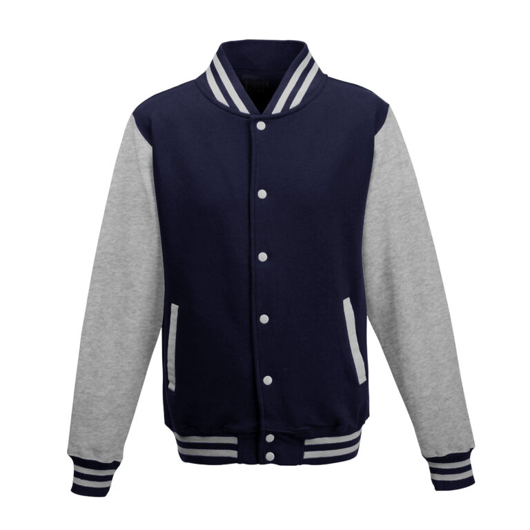 Bluza Baseballowa Klasyczna Bawełniana JH043 - Oxford Navy & Heather Grey