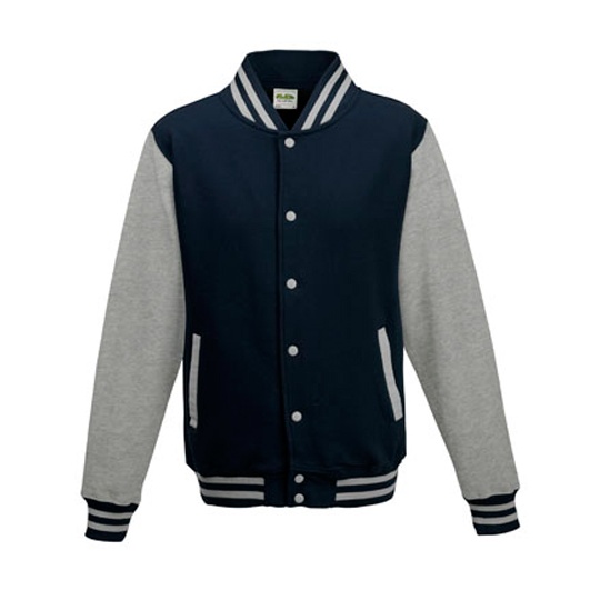 Bluza Baseballowa Klasyczna Bawelniana JH043 - Oxford Navy & Heather Grey