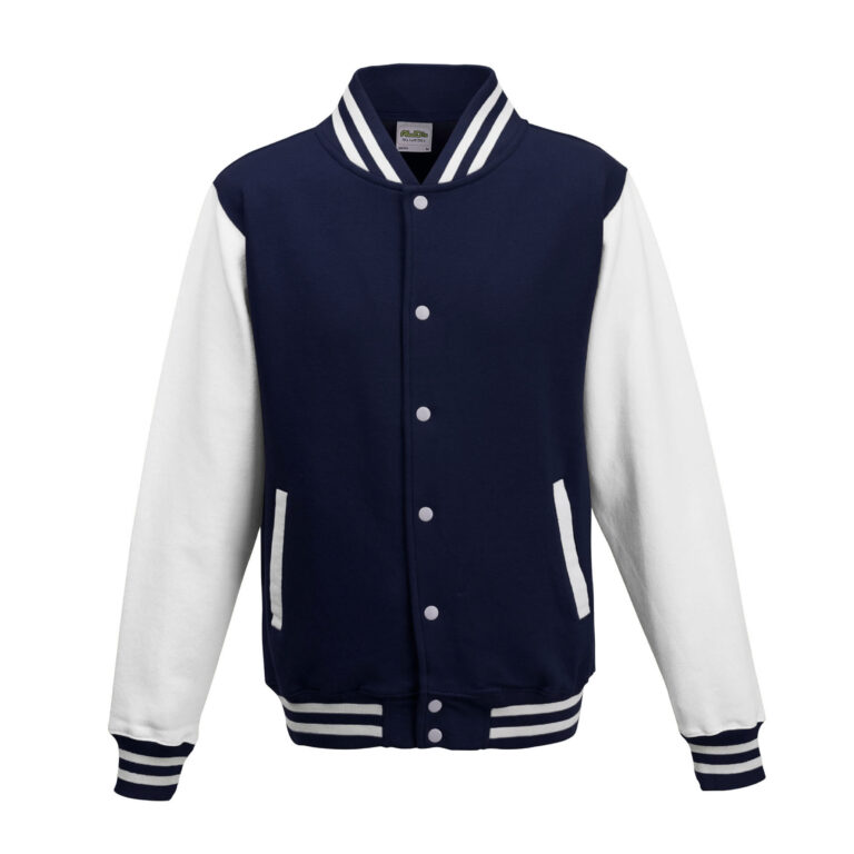 Bluza Baseballowa Klasyczna Bawełniana JH043 - Oxford Navy & White