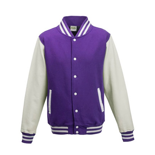 Bluza Baseballowa Klasyczna Bawelniana JH043 - Purple & White