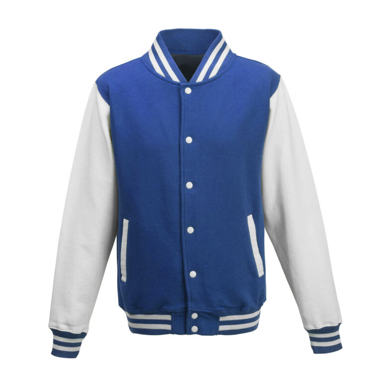 Bluza Baseballowa Klasyczna Bawełniana JH043 - Royal Blue & White
