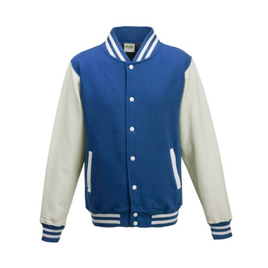 Bluza Baseballowa Klasyczna Bawelniana JH043 - Royal Blue & White
