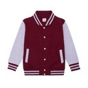 Bluza Dziecięca Baseballowa Czesana Bawełna JH043K - Burgundy & Heather Grey