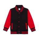 Bluza Dziecięca Baseballowa Czesana Bawełna JH043K - Jet Black & Fire Red