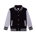 Bluza Dziecięca Baseballowa Czesana Bawełna JH043K - Jet Black & Heather Grey