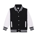 Bluza Dziecięca Baseballowa Czesana Bawełna JH043K - Jet Black & White