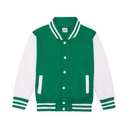 Bluza Dziecięca Baseballowa Czesana Bawełna JH043K - Kelly Green & White